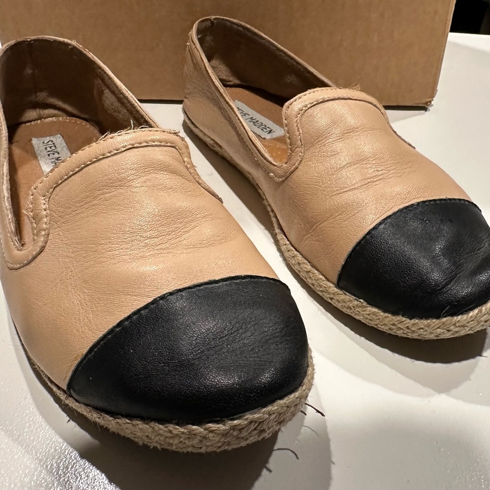 Steven By Steve Madden Cream and Black Espadrilles